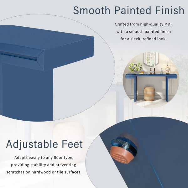 3-58.jpg Large 60-Inch Console Table with Geometric Clean-Line Design, Stylish Painted Entryway Table with Adjustable Leveling Feet, Perfect for Living Room, Entryway & Hallway
