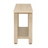62.9" Modern Minimalist Console Table, Solid Wood Entryway & Sofa Table with Metal Decor Accents and Integrated Storage Shelf, Ideal for Living Room and Hallway