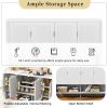55.1'' Storage Sideboard with 4 Doors, Multifunctional Buffet Cabinet with Open Shelf & 2-Tier Adjustable Shelves, Modern Storage Cupboard Built-in Double Hooks, Perfect for Living Room, Hallway, Dining Area and Office