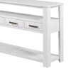 3-7.jpg 61.5'' Large Entryway Console Table with 4 Drawers, 3-Tier Open Shelves and Metal Handles - Painted Design, Versatile for Living Room, Bedroom, Foyer & Kitchen