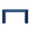 59-Inch Long Console Table with Oak Veneer, Entryway Table with Vertical Ribbed Legs, Minimalist Sofa Table with 2 Drawers for Entryway, Hallway and Living Room