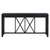3-71.jpg 60'' Acacia Veneer Console Table with 4 Spacious Drawers, Modern Crisscross Design Entryway Table, Farmhouse Sofa Table with Open Bottom Storage for Living Room, Kitchen, Dining Room & Hallway