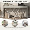 60-Inch Acacia Veneer Console Table | 4 Spacious Drawers + Open Bottom Storage, Modern Crisscross Design, Farmhouse Style Sofa Table Suitable for Living Room, Kitchen, Dining Room & Hallway