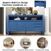 60" 3-Door & 3-Drawer Sideboard C Modern Ash Veneer MDF Storage Cabinet with Semi-Open Shelf & Semi-Circular Back Cutout, Large Capacity Buffet for Living Room, Hallway and Dining Area
