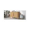 3-8.jpg 47.25-Inch Farmhouse Sideboard with Pine Veneer, 2-Door Retro Buffet & Minimalist Wooden Storage Cabinet with Metal Handles and Adjustable Feet for Living Room & Kitchen