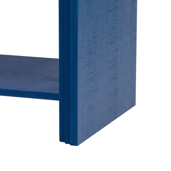 Versatile Console Table with Woven Wood Slats & Solid Wood Veneer, Ideal for Entryway, Hallway, Living Room, Foyer & Corridor
