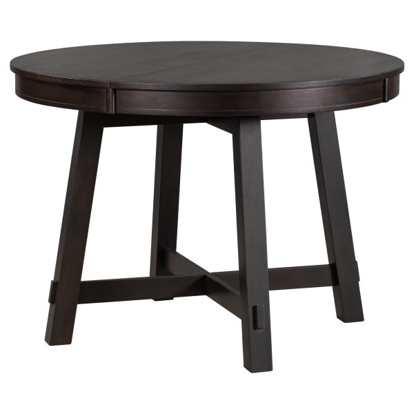 Farmhouse Round Extendable Dining Table with 16-Inch Leaf C Wood Kitchen Dining Table
