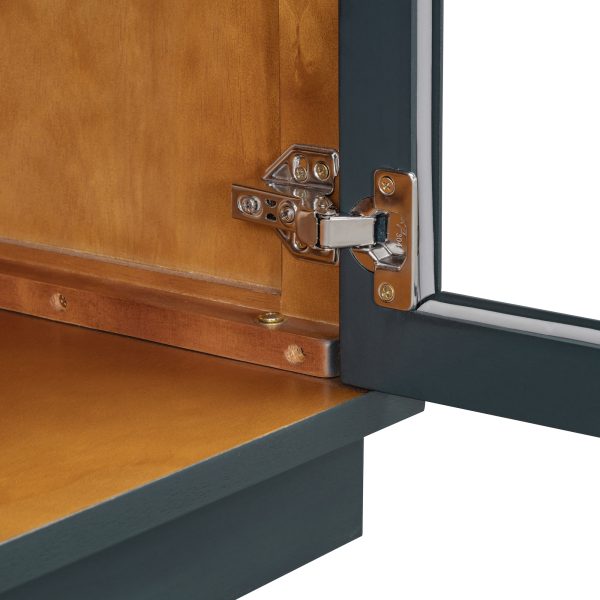 4-Door Arched Buffet Cabinet with Glass Doors & Large Storage, Adjustable Shelves for Kitchen, Dining Room & Living Room