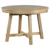Farmhouse Round Extendable Dining Table with 16" Removable Leaf, Wooden Kitchen Table