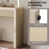 Rustic Console Table with 3 Fluted Drawers, Solid Wood Veneer Entryway Table with Natural Wood Grain for Living Room & Hallway