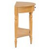 Farmhouse Half Moon Console Table with Drawer & Shelf, Rustic Accent Sofa Table for Entryway, Living Room, Hallway & Foyer