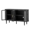 4-106.jpg Farmhouse Wood Sideboard Buffet Cabinet with Glass Doors & Adjustable Shelves for Kitchen, Dining Room & Living Room