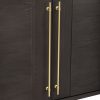 Wood Sideboard Buffet Cabinet with Storage, Adjustable Shelves and Gold Handles for Kitchen, Dining & Living Room