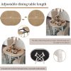 Farmhouse Round Extendable Dining Table with 16" Removable Leaf, Wooden Kitchen Table