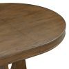 Retro 5-Piece Dining Set, Extendable Round Dining Table with 16" Removable Middle Leaf, Unique Geometric Design for Kitchen & Dining Room (with Chairs)