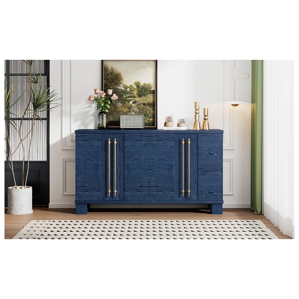 Wooden Sideboard Buffet Cabinet with Adjustable Shelves & Gold Handles, Storage Solution for Kitchen, Dining Room & Living Room