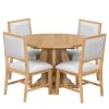 Farmhouse 5-Piece Dining Set with Extendable Table & 4 Upholstered Chairs, 15.7" Removable Leaf for Extra Seating, Ideal for Dining Room, Kitchen & Living Room