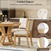 4-142.jpg Retro 5-Piece Dining Set: Extendable Round Table & 4 Upholstered Chairs for Dining Room & Living Roo