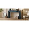 4-145.jpg Entryway Console Table with Natural Wood Grain, Fluted Design, Oval Top & 2 Drawers for Hallway & Living Room