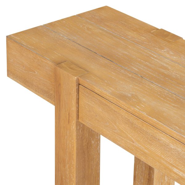 4-146.jpg Rustic Minimalist Wood Console Table with Hidden Drawer & Side Power Outlet, Ideal for Entryways, Living Rooms & Home Offices