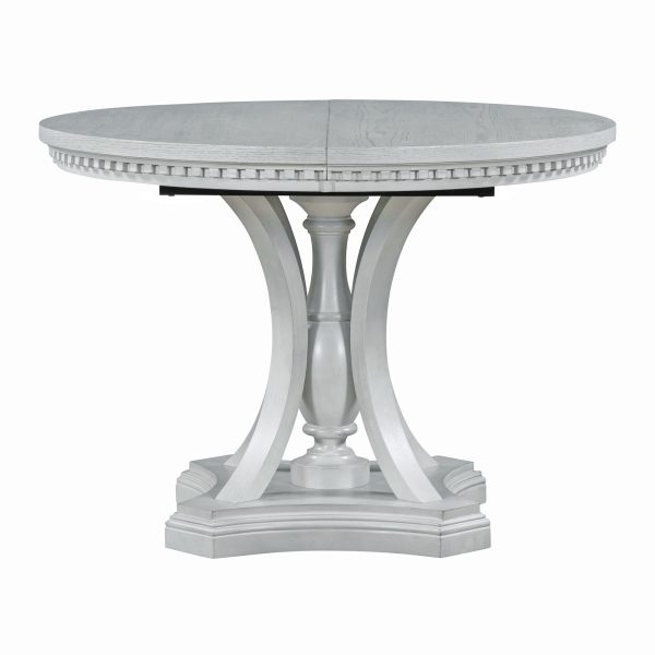 4-162.jpg Retro 5-Piece Extendable Round Dining Set with 4 Chairs for Kitchen & Dining Room