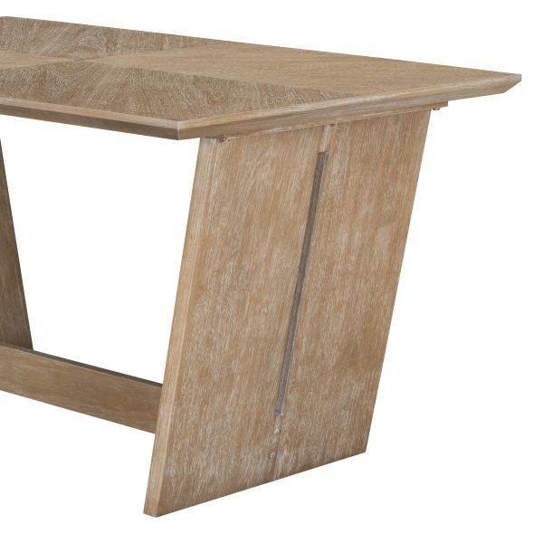 6-Piece Retro Dining Set for 6, 60" Wooden Kitchen Table with 4 Chairs & Bench, Trestle Base for Kitchen & Dining Room