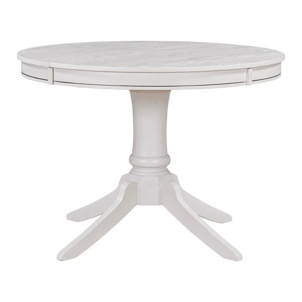 5-Piece Retro Wooden Dining Set with Round Extendable Table & 4 Upholstered Chairs
