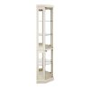 Lighted Corner Glass Curio Cabinet, Display Case for Living Room, Ideal for Antiques, Wine & Bar Glass Storage (Light Included)