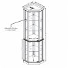 Corner Lighted Glass Curio Cabinet C Corner Display Case for Living Room, Ideal for Antique Collections, Wine & Bar Glass Storage (Light Included)