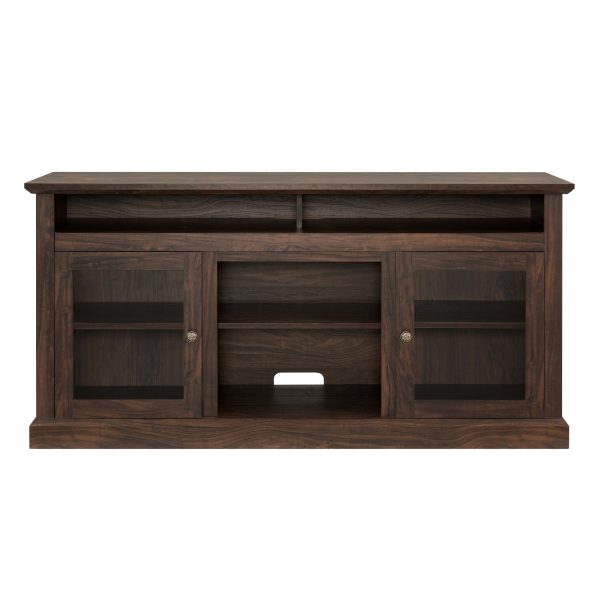 Modern Farmhouse TV Stand for TVs Up to 65", Media Console Entertainment Center with Glass Doors for Living Room