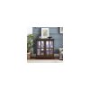 4-206.jpg LED Lighted Curio Display Cabinet with Lattice Doors, Retro Style Storage Bookcase with Adjustable Shelves, Elegant Antique Showcase for Home Decoration & Organization