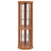 4-208.jpg Lighted Corner Curio Cabinet, Glass Display Case with Included Light for Living Room C Perfect for Antique Collections, Wine & Bar Glass Storage