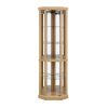 4-209.jpg Lighted Corner Glass Curio Cabinet with Built-in Light, Corner Display Case for Living Room Ideal for Antiques, Wine and Bar Glass Storage