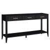 60" Black Painted Console Table with 3 Drawers & Storage Shelf, Farmhouse Wooden Entryway Sofa Table for Living Room, Hallway, Entryway, Foyer & Corridor