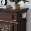 4-216.jpg Freestanding Electric Fireplace with Mantel & Realistic Stacked Stone Surround, Fireplace Heater with LED Flame, Remote Control & Timer