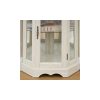 Lighted Glass Curio Cabinet with Tempered Glass Doors & Shelves, Crown-Style Corner Display Cabinet with Bulb Included C Decorative Corner Storage for Living Room & Bedroom