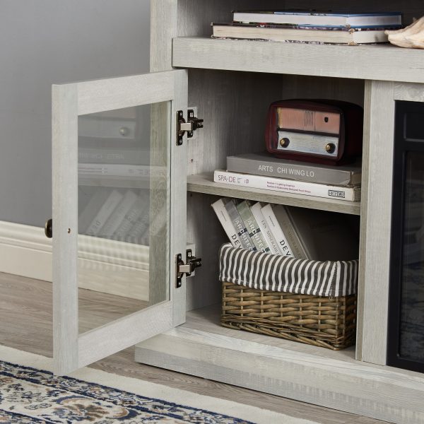 Contemporary TV Media Stand, Modern Entertainment Console for TVs Up to 65", with Open & Closed Storage Space