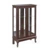 4-234.jpg 2-Door Curio Display Cabinet with Tempered Glass Doors, Mirrored Back Panel & Adjustable Shelves, Lighted Showcase with Bulb Included for Home & Office