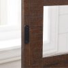 2-Door Farmhouse Cabinet & TV Media Stand, Barn-Inspired Home Entertainment Console with 18" Fireplace Insert, Rustic Farmhouse TV Stand