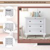 27.6'' Painted Nightstand with Pull-Out Tray & 3 Drawers, Minimalist Bedside Cabinet with Rubber Legs & Metal Handles, Suitable for Bedroom, Sofa Side & Office