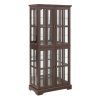 4-245.jpg Vintage Curio Display Cabinet with 4 Glass Doors & Adjustable Shelves, Antique Style Showcase for Collectibles, Home & Office Display Case with E26 Bulb Included
