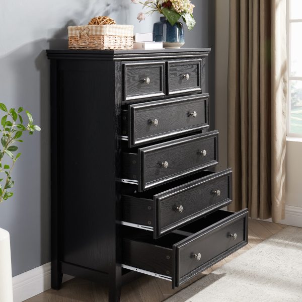 4-247.jpg Modern 6-Drawer Dresser & Storage Cabinet C Farmhouse Style Chest of Drawers with 6 Drawers, Multifunctional Closet Organizer for Clothes Storage, Suitable for Living Room and Home Organization