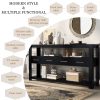 61.5'' Large Entryway Console Table with 4 Drawers & 3-Tier Open Shelves, Painted Design with Metal Handles, Versatile Sofa Table for Living Room, Bedroom, Foyer & Kitchen
