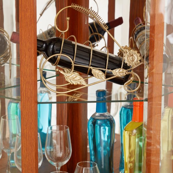 Corner Lighted Glass Curio Cabinet, Multi-Purpose Corner Display Case for Living Room, Ideal for Antique Collections, Wine & Bar Glass Storage (Included Light)