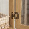 4-277.jpg 2-Door Curio Display Cabinet with Tempered Glass Doors, Mirrored Back Panel, Adjustable Shelves & Built-in Light, Light Bulb Included for Home & Office