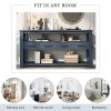 61.5'' Large Entryway Console Table with 4 Drawers & 3-Tier Open Shelves, Painted Finish with Metal Handles, Versatile Sofa Table for Living Room, Bedroom, Foyer & Kitchen