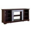 4-288.jpg TV Media Stand with Faux Stacked Stone Surround, Modern Entertainment Console Featuring Open Storage