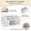 58.3" Modern Buffet Sideboard Storage Cabinet with 4 Doors, 2 Drawers, Adjustable Shelves, Built-in Power Outlet, Acrylic Panels & Aluminum Alloy Handles, for Dining Room, Living Room and Kitchen