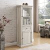 4-297.jpg Tall Freestanding Storage Cabinet with Glass Door, Shelves & Drawer C Versatile Sideboard for Living Room, Kitchen & Dining Room