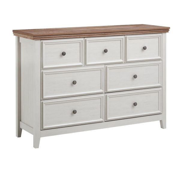 Modern & Farmhouse 7-Drawer Dresser, Chest of Drawers Closet Organizer for Clothes Storage in Living Room
